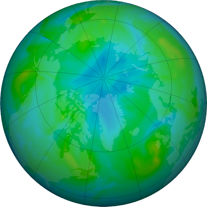 Arctic ozone map for 20 August 2020